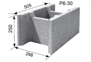 HAUS P6-30 klojinių blokelis 505x298x250 mm su išilgine ertme